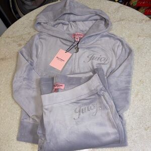 Juicy Couture y2k Lavender Haze velour rhinestone bling tracksuit size small